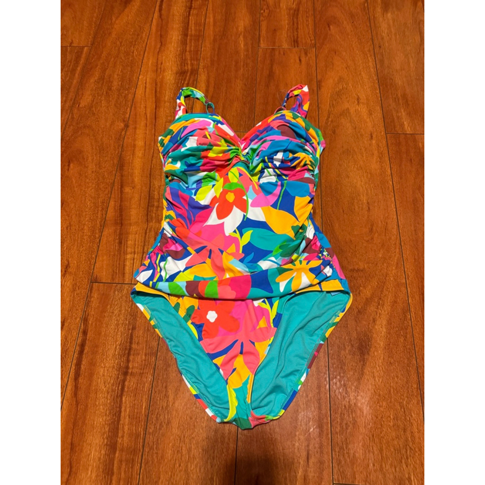 Women's Bleu Rod Beattie Floral One Piece Swimsuit Size 12 Multi-color